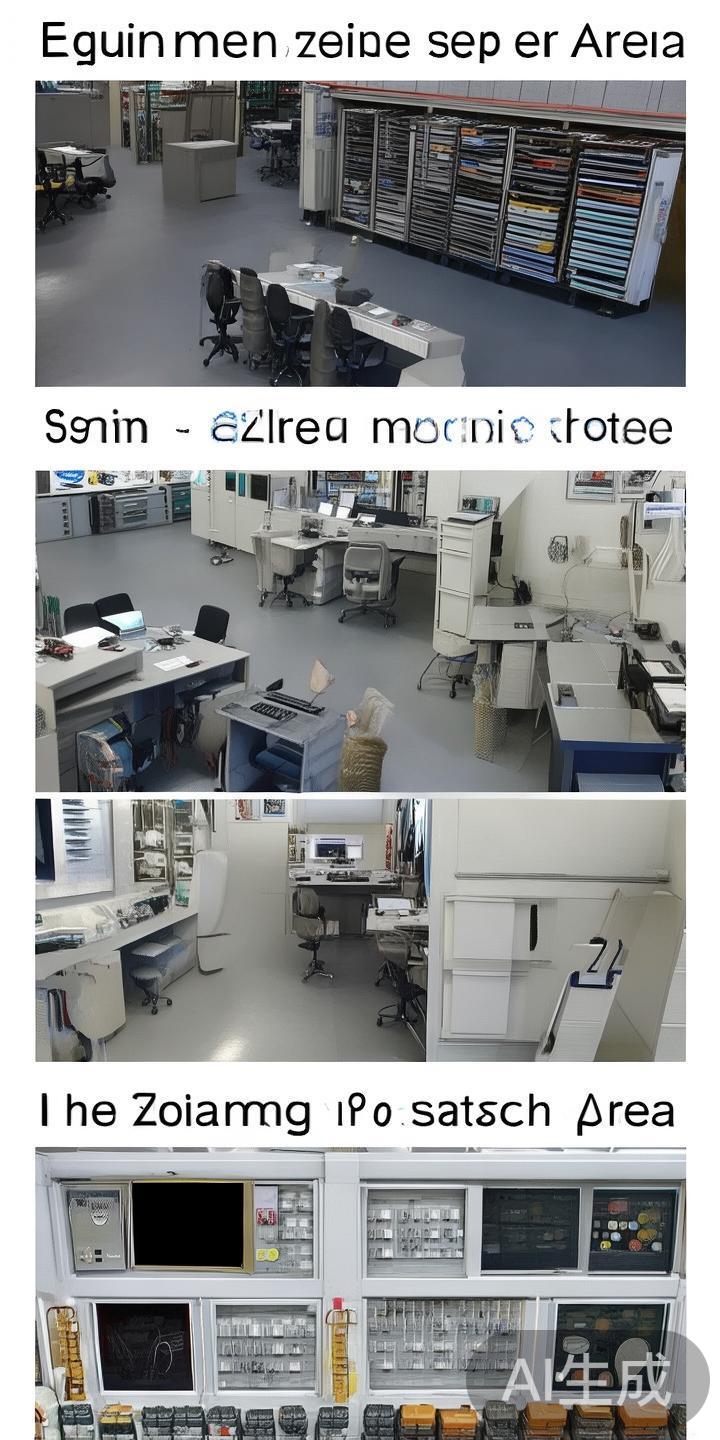 此外，维护中心内部分区域划分明确，包括设备修复区、